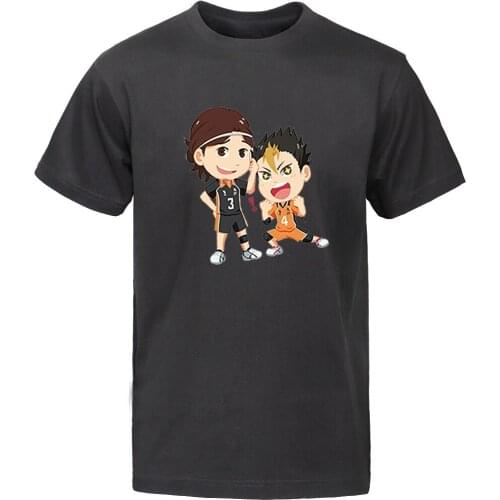 Men Anime T Shirt Haikyuu T Shirt T-Shirts Japanese Volleyball Club Round Neck Tops Summer Tshirts Hip Hop Hot Short Sleeve Tees