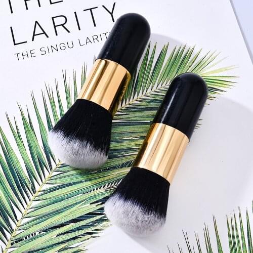 New Fashion Professional Women Powder Brush Face Make Up Brush Fiber Hair Plastic Handle Big Loose Powder Brush Makeup Tool