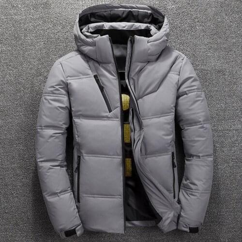 NEW 2019 Men Hooded White Duck Down Jacket thick snow parka Warm Jacket Line men pack jacket down coat