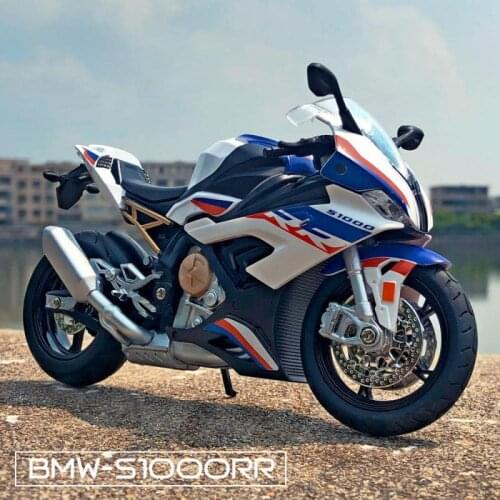 1/12BMW S1000RR Tomahawk Racing Motorcycle Alloy Model Sound and Light Chidlren Diecast Collection Toy Car Kid Birthaday Gift