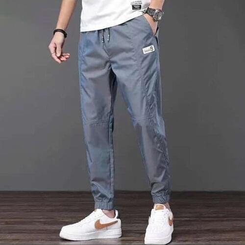 Discolor Men Casual Pants Sport Joggers Streetwear Running Sweatpants Techwear Fashion 2021 New Satin Ankle Length Trousers