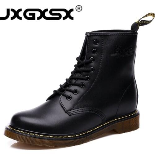 Mens Leather Shoes 2019 Winter Boots Couple Casual Shoes Spring Leather Botas Mujer Mens Ankle Boots Couple Motorcycle Boots