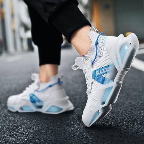 New Fashion Blade Men Sneakers Breathable Mesh Running Shoes for Men Cushioning Sports Shoes Outdoors Comfortable Walking Shoes