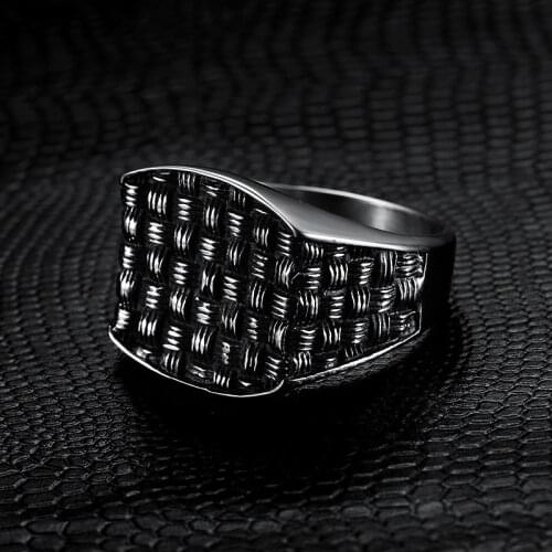 Dropshipping Classic Charm Men Ring Fashion Popular Geometry Mesh Ring Wedding Engagement Jewelry For Male Best Gift OSR556