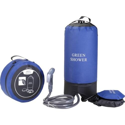 12L Inflatable Shower Bag with Foot Pump Pressure Bathing Water Bag For Outdoor Travel Hiking Camping Beach Washing Cars Tools