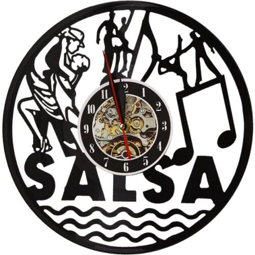 Vinyl Record Wall Clock Latin Dance Wall Art Dancing Couple Latin Ballroom Decorative Clock Dancer Gift Led Wall Clock