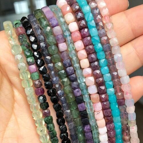 Natural Pink Opal Morganite Amazonite Prehnites Charoite Rubys Kyanite Stone Beads For DIY Jewelry Making Bracelet 15''Inches