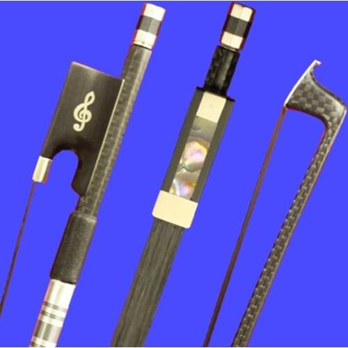 New light carbon fiber 4/4 violin bow nickel silver parts white black hair