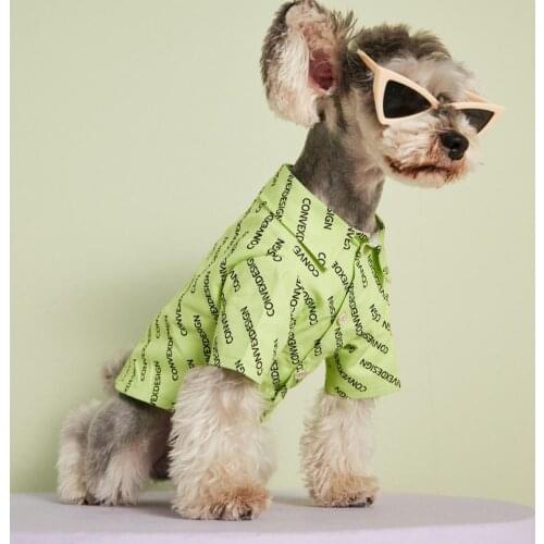 Adorable Pet Costume Letter Print All-match Soft Texture Pet Dogs Cats Turn-down Collar Button Closure Cool Vest Supplies