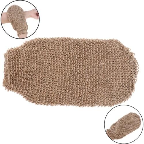 Natural Fiber Bath Exfoliating Glove Scrubber Washcloths Bathing Glove Massage