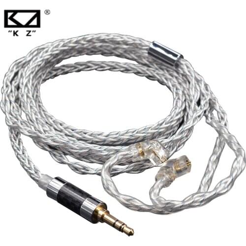 KZ 8 Core Silver Blue Hybrid Silver Plated Upgrade Cable Earphone Cable Heasets Wire for KZ ZS10 PRO ZSN ZSX ZAX DQ6 CSN VX V90S