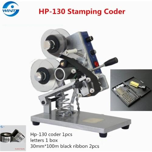 HP-130 Hot Ribbon Stamping Machine Production Date Number Shelf Life Aluminum Plastic Food Packaging Gag Coding Printer
