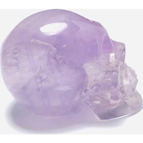 Natural amethyst carved skull, healing home furnishings
