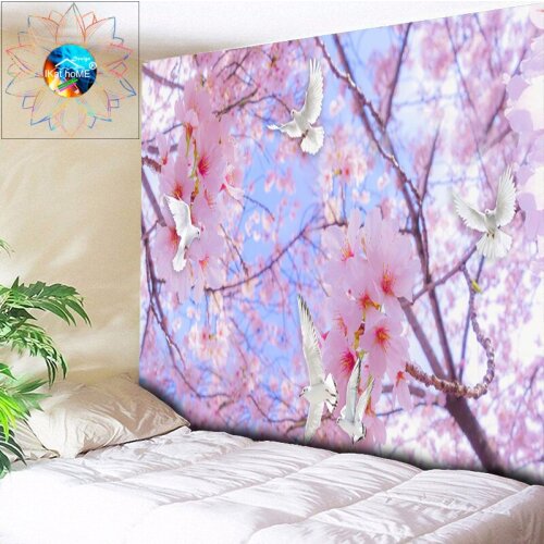 Pink Tapestry Flower Mandala Wall Hanging Bohemian Decorative Wall Tapestry Hippie Indian Tapestries Cloth Living Room Bedroom