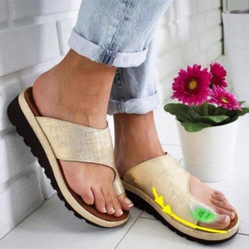 Women Sandals Casual Flip-flops Summer Shoes Woman Wedges Sandals Platform Heels Sandalias Mujer Big Toe Foot Correction Sandals