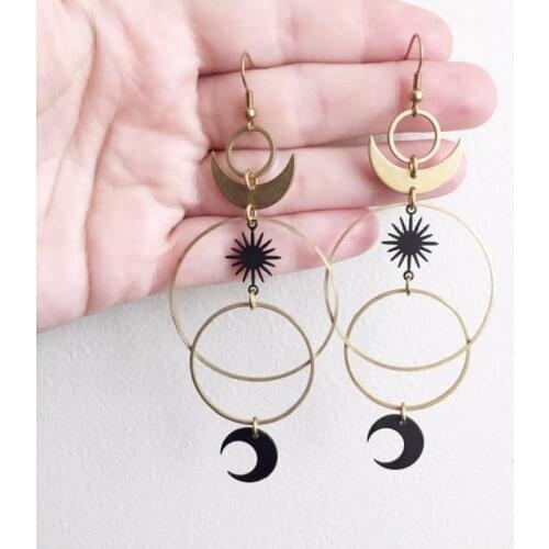 Halo Hoop Moon Sun Starburst Earrings Witch Jewelry Women Gift Delicate and Beautiful Crescent Wholesale Statement Fashion