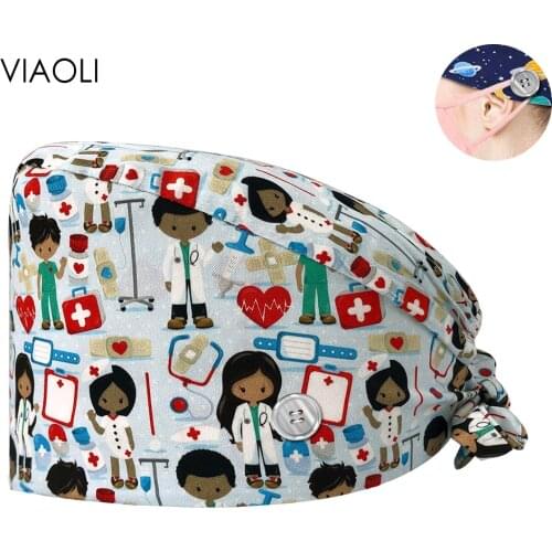 Beauty Salon Pet Hospital Surgical Cap Doctor Dentist Pharmacy Lab Scrub Hat Clinic Clinical Hats Surgical Hat Women Nurse Hats