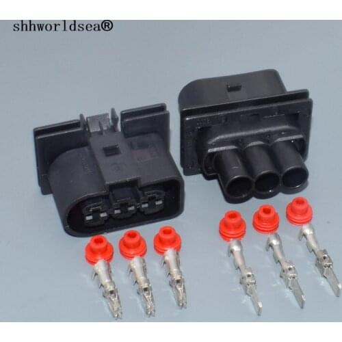 Shhworldsea 3 Pin 1J0 906 443 FOR Volkswagen Jetta Electronic Fan Plug Radiator Plug Terminal Plug female male connector