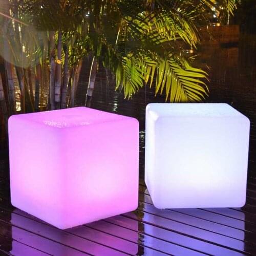 Remote Control LED Cube Light RGB Garden Decoration LED Furniture Waterproof Lawn Lamps Glowing Stool Cube Remote Control Chair