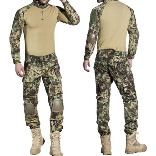 Outdoor Airsoft Military Shooting Uniform Tactical Combat Paintball Clothing Camouflage Shirts Cargo Pants Elbow/Knee Pads Suits