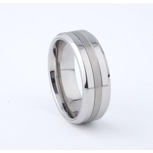 Unique 8mm Silver Color Mens Ring Wedding Band Anniversary Birthday Gift Man Stainless Steel Jewelry Fashion Finger Rings