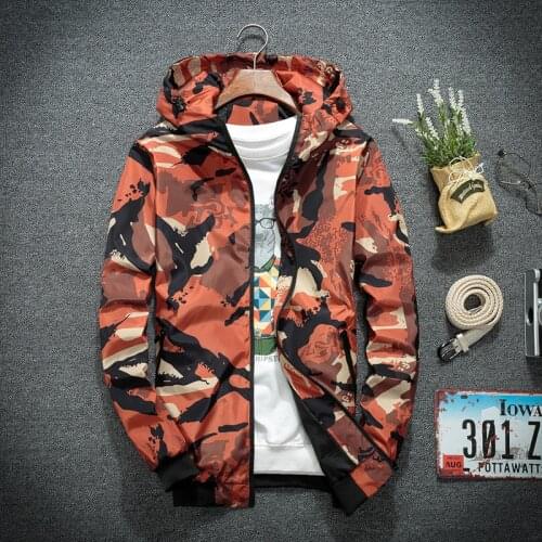 Male Windbreaker Men Clothing Jackets Clothes For Men Streetwear Autumn Winter Jackets Men Camouflage Hooded Coats Casual Zipper