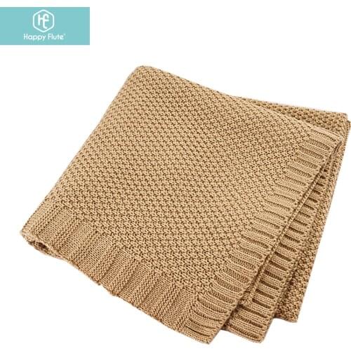 HappyFlute Knitted Baby Blanket for Newborn Swaddle Super Soft Crib Wrap Blankets for Stroller Cozy Sleep Blankets 100*80cm