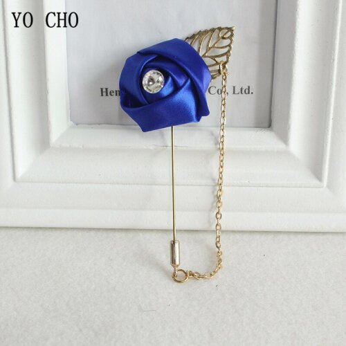 YO CHO 2pcs/lot Wedding Corsage and Boutonnieres Men Boutonniere Pin Corsage Silk Rose Flower Wedding Planner Supplies Wholesale
