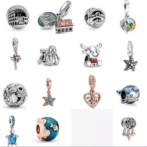 2020 Summer New 925 Sterling Silver Dangle Charms Beads fit Original Pan Bracelets Women DIY Jewelry