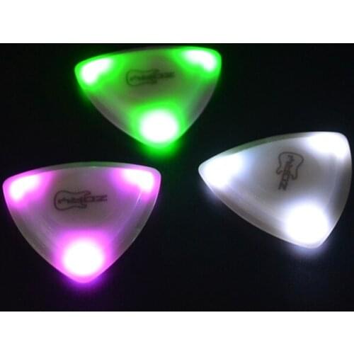 ZORY Pressed LED Lighting Guitar Pick, Three Thicknesses 0.6MM-0.8MM-1.00MM Luminous Guitar Pick Playing Guitar Aaccessories