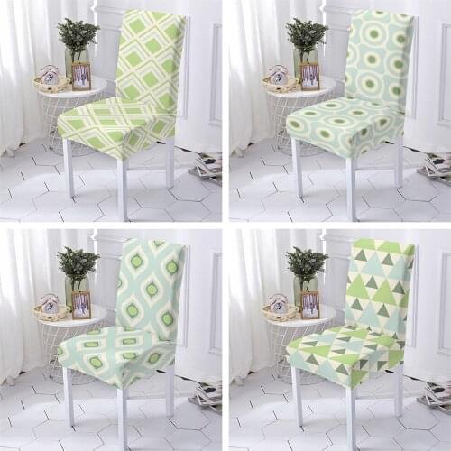 1/2/4/6 Piece Geometric Elastic Chair Slipcover Stretch Spandex Chair Covers For Dining Room Hotel Wedding Banquet Seat Cover