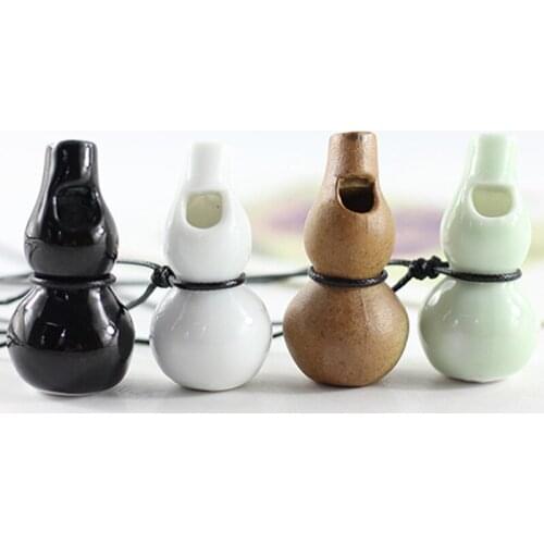 12 Pieces/Lot Long Pendant Necklace For Women Men Ceramic Conch Whistle Pendants Necklaces Sweater Chain Jewelry Accessories