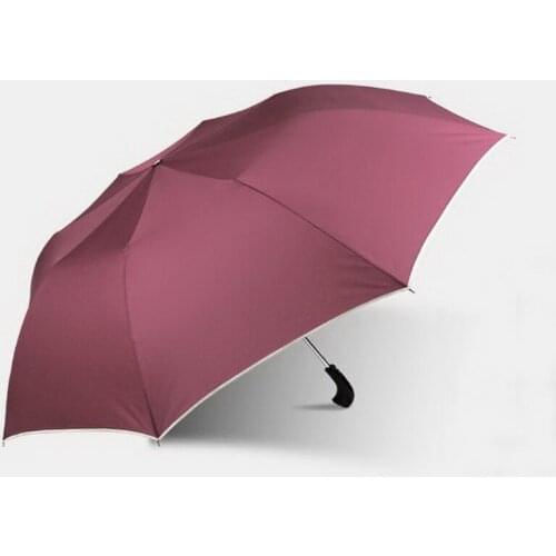 170206/Dual-folding/Leather Handle manual Umbrella/Men Large Strongly Sun/Rain Folding Umbrella/High Quality Umbrella/128*80cm