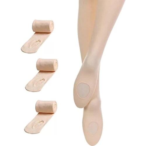 3 pairs 60D Children Girls Professional Ballet Dance Tights Hole-in Tights Kids Nylon Tights Gymnastics Dance Ballet Pantyhose