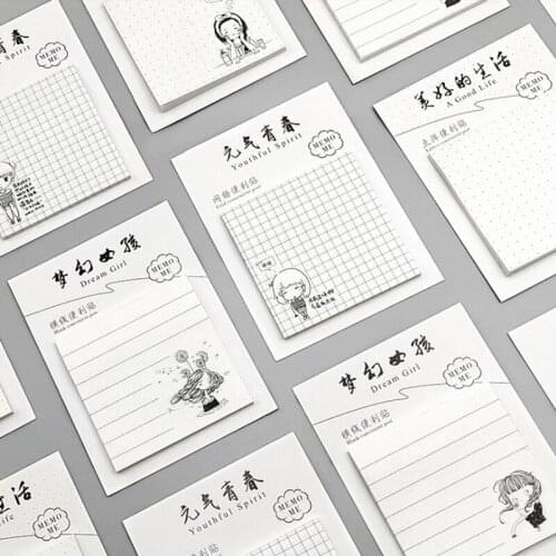3pack Student Stationery Reward Office School Supplies Cartoon Character Hand Account Plan Scrapbook Sticky Notes Memo Pad