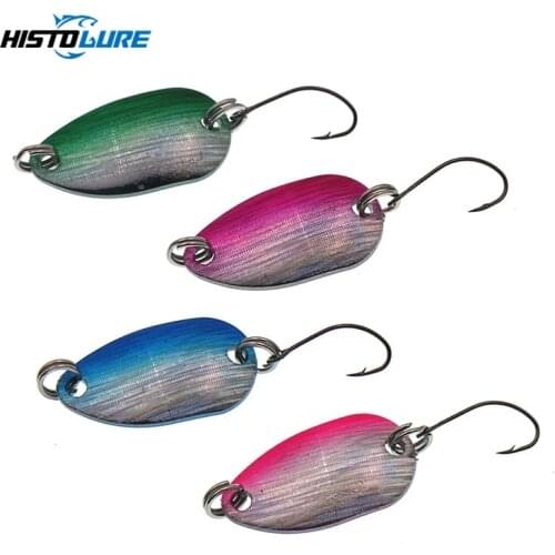 HISTOLURE 4Pcs/Lot Fishing Trout Spining Spoon Lure 2g Copper Metal Lures Single Hook Pesca Artificial Hard Bait