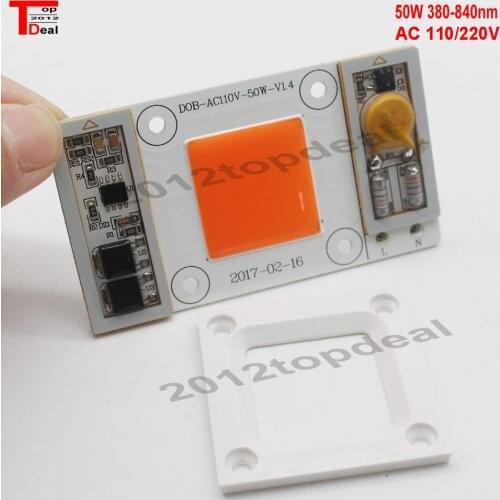 5pcs 50W 110V/ 220V 230V 240V High Power led chip built-in driver 380NM-840NM Full Spectrum Hihg Power LED light