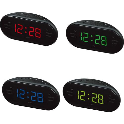 AM/FM LED Clock Electronic Desktop Alarm Clock Digital Table Radio Gift Home Office Supplies Snooze Function Alarm Clock US Plug