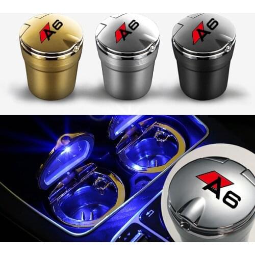 Car ashtray For Audi A6 Creative personality with cover multi-function dedicated car ashtray with cover and lamp Car accessories