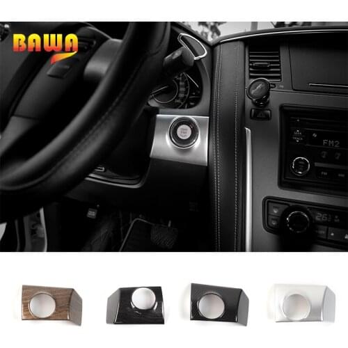 BAWA Car Interior Engine Start Stop Button Decoration Cover Trim ABS Interior Stickers for Nissan Patrol 2017 Up Car Styling