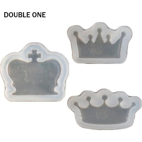 Double One Silicone Resin Jewelry Moulds Crystal Pendant Charms Molds Jewelry Making Tools Equipments 3pcs/set Crown