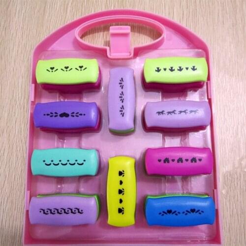 10cps Boundary hole Craft Punch Embossing DIY Border Paper Punch Edge Lace Punch for Card Scrapbooking Punches set