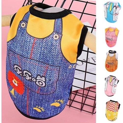 Pet T-Shirt Printing Two-legged Apparel Breathable Dog Costume Vest for Summer Simple Puppy Dog Clothes For Small Dog Pets