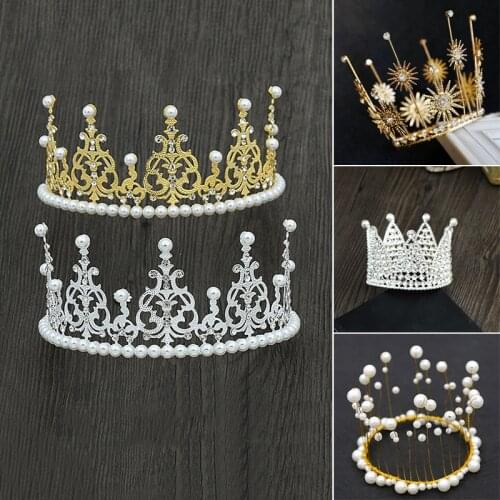 HOT Crown Birthday Baking Accessories Flowers Birthday Cake Decoration Highlight Pearl Headdress Hair Accessories Headband