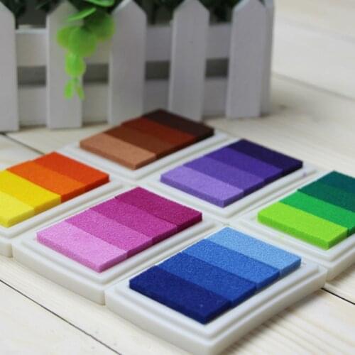 Gradient Colors Inkpad Ink Stamp Pad Colorful Cartoon Craft Inkpad Set for DIY Funny Work Fingerprint Scrapbooking Accessories