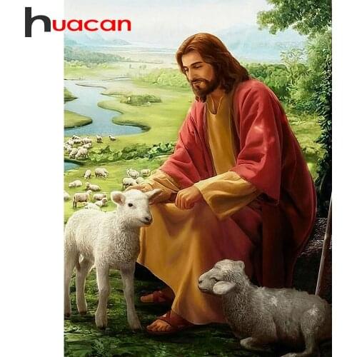Huacan Diamond Mosaic Embroidery Religion 5d Diamond Painting Full Square Rhinestones Jesus Home Decor