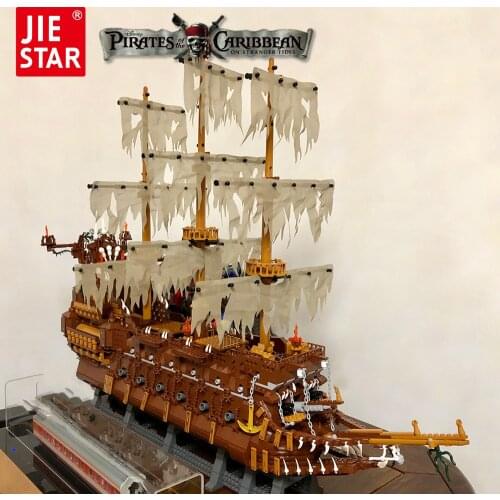 JIESTAR Creative Expert Ideas Pirate Ship The Flying Dutchman Large Sailing Caribbean Moc Bricks Model Building Blocks Toys