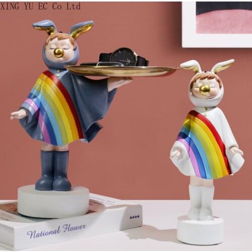 Light Luxury Living Room Storage Tray Creative Girl Desktop Decoration European Cartoon Storage Decoration Home Accessories