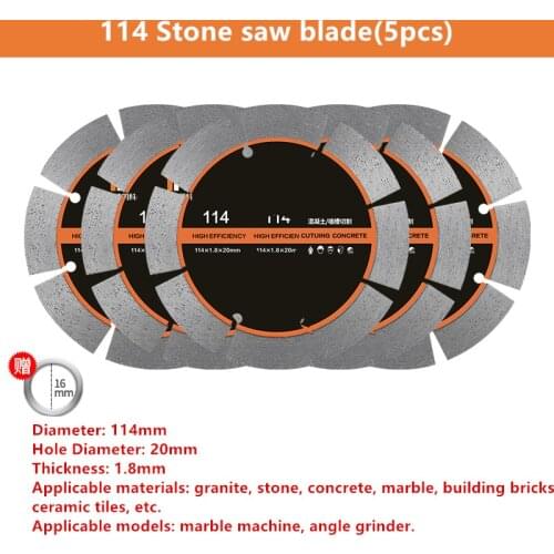5pcs angle grinder stone cutting blade Marble machine circular saw blade for cement concrete marble dry cutting