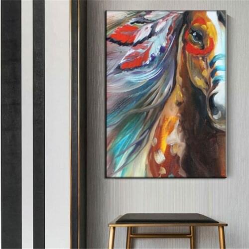 Best selling hand-painted triptych decorative painting combination oil painting Christmas reindeer winter living room decoration